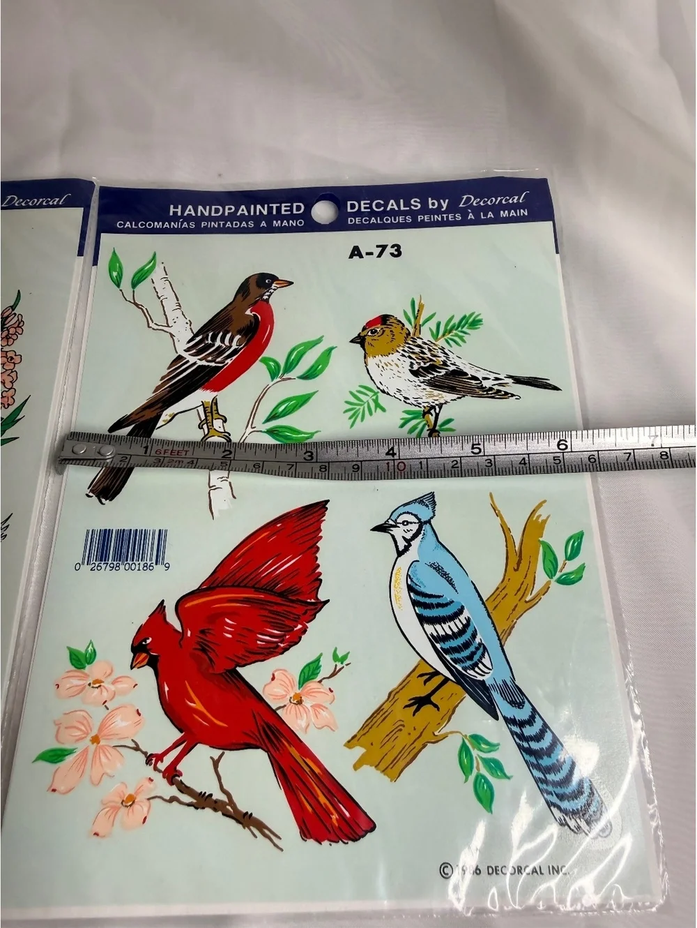 1986 1992 Vintage Decorcal SongBird Hummingbird Water Transfer Decals